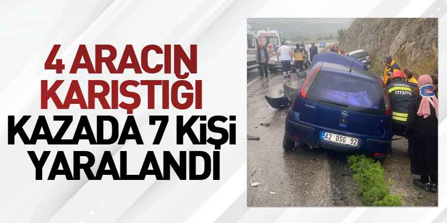 Samsun'da 4 aracın karıştığı kazada 7 kişi yaralandı