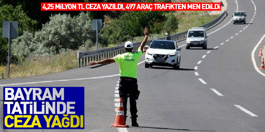 Samsun'da bayram tatilinde 4,25 milyon TL ceza yazıldı, 497 araç trafikten men edildi