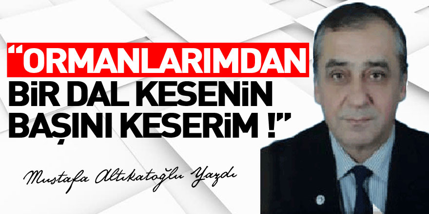 “ORMANLARIMDAN BİR DAL KESENİN BAŞINI KESERİM !”