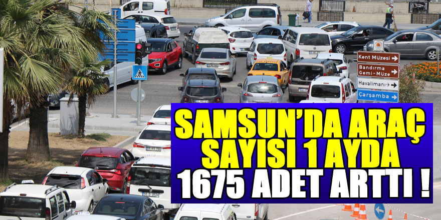 Samsun’daki araç sayısı 1 ayda 1675 adet arttı