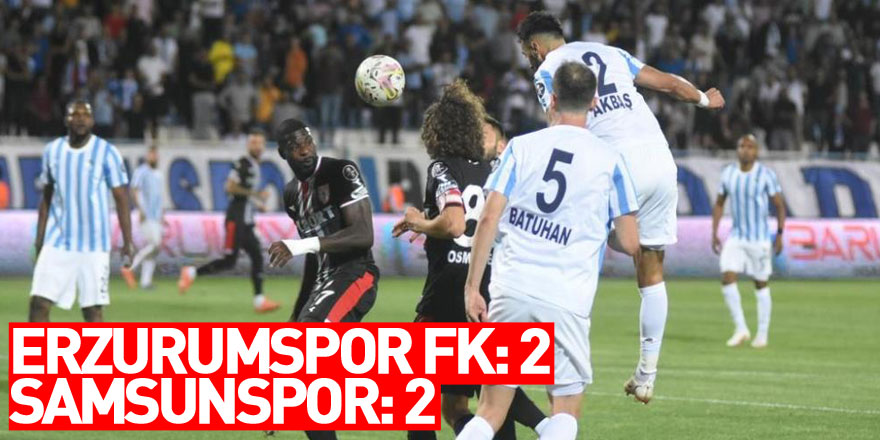 Spor Toto 1. Lig: Erzurumspor FK: 2 - Samsunspor: 2