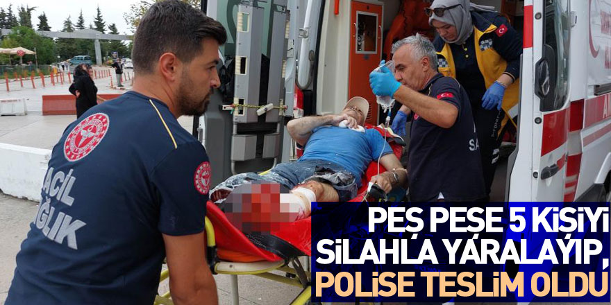 Peş peşe 5 kişiyi silahla yaralayıp, polise teslim oldu