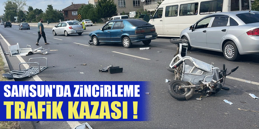 Samsun'da zincirleme trafik kazası: 1 yaralı