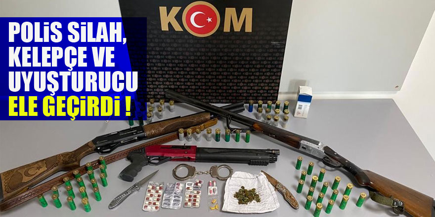 Polis silah, kelepçe ve uyuşturucu ele geçirdi: 2 gözaltı