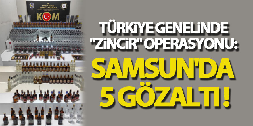 Türkiye genelinde "Zincir" operasyonu: Samsun'da 5 gözaltı