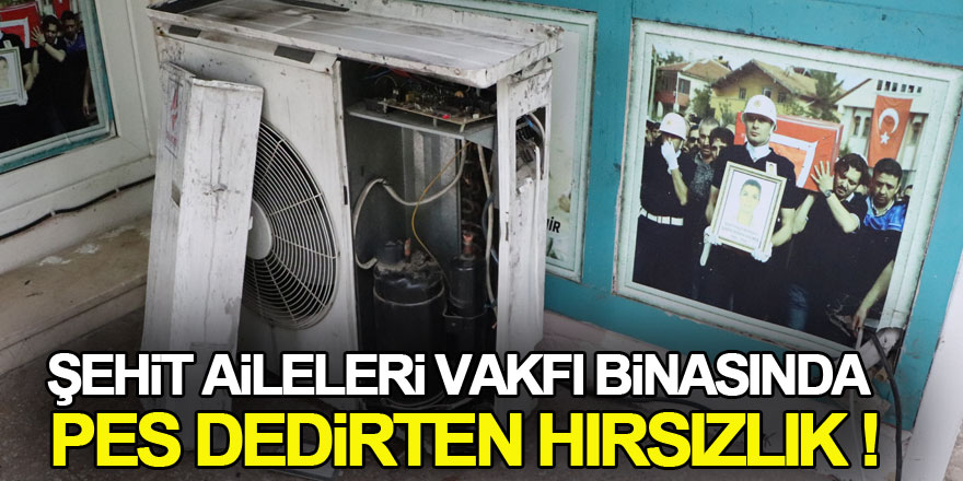 Şehit Aileleri Vakfı binasında pes dedirten hırsızlık