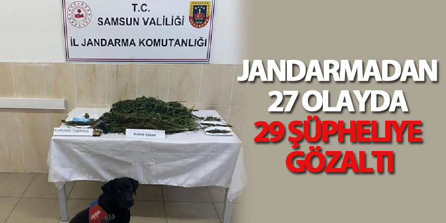 Jandarmadan 27 olayda 29 şüpheliye gözaltı