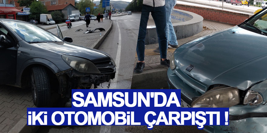 Samsun'da iki otomobil çarpıştı