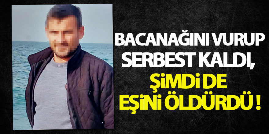 3 ay önce bacanağını vurup serbest kaldı, şimdi de eşini öldürdü