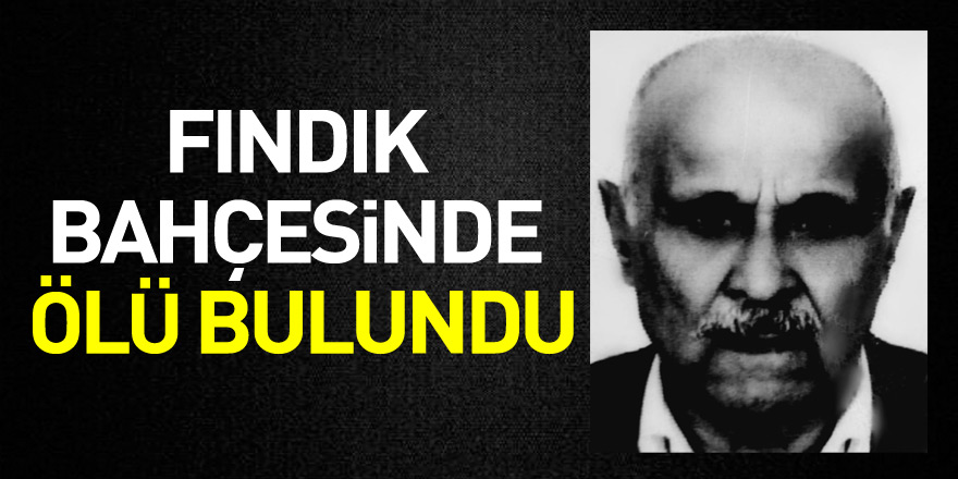 Fındık bahçesinde ölü bulundu