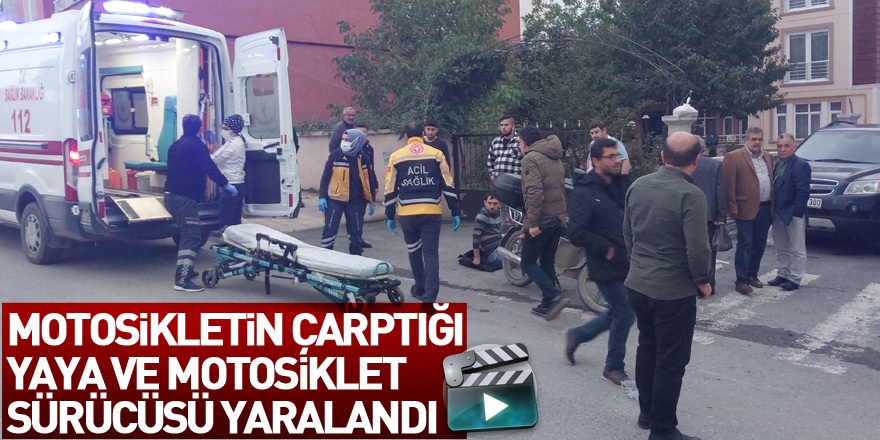 Samsun'da motosikletin çarptığı yaya ve motosiklet sürücüsü yaralandı