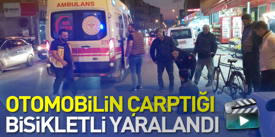 Otomobilin çarptığı bisikletli yaralandı