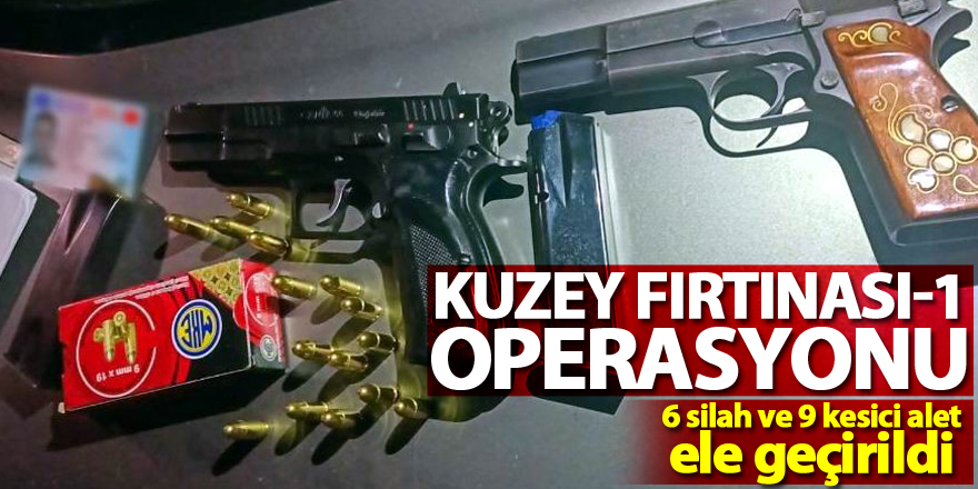 Kuzey Fırtınası-1 Operasyonu: 6 silah ve 9 kesici alet ele geçirildi