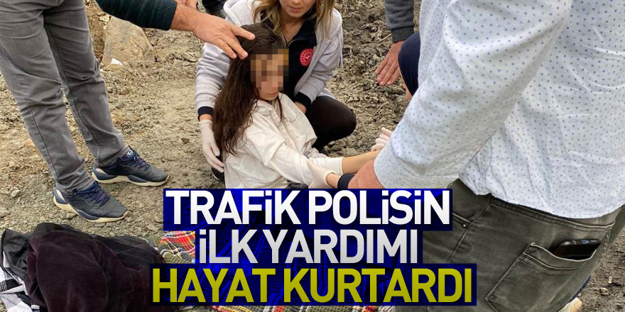 Trafik polisin ilk yardımı nefes alamayan çocuğu ölümden kurtardı