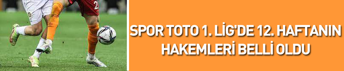 Spor Toto 1. Lig'de 12. haftanın hakemleri belli oldu