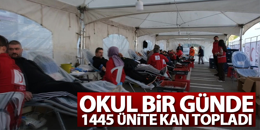 Okul bir günde 1445 ünite kan topladı