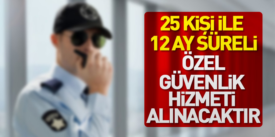 25 kişi ile 12 ay süreli özel güvenlik hizmeti alınacaktır