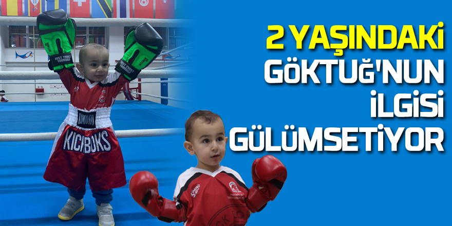 2 yaşındaki Göktuğ'nun kick boksa olan ilgisi gülümsetiyor