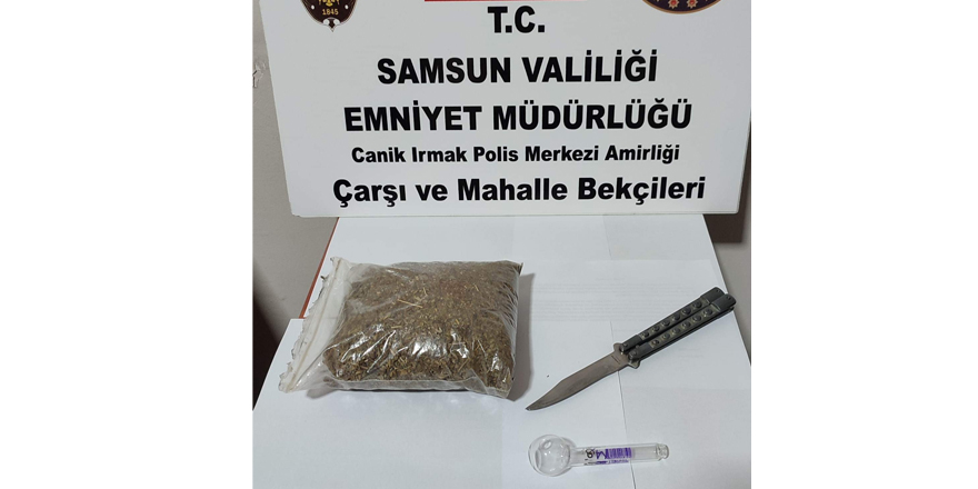 Samsun'da bekçiler şüpheli araçta uyuşturucu ele geçirdi