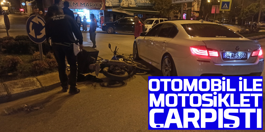 Otomobil ile motosiklet çarpıştı: 1 yaralı