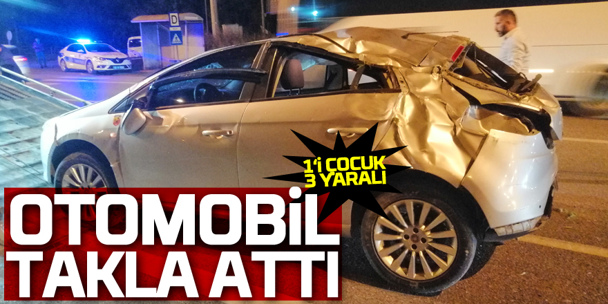 Samsun'da otomobilin devrilmesi sonucu 3 kişi yaralandı