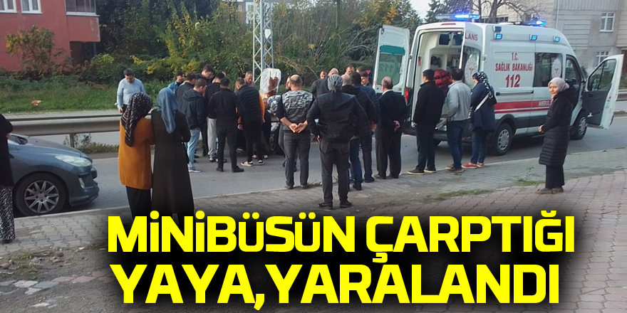 Minibüsün çarptığı yaya,yaralandı