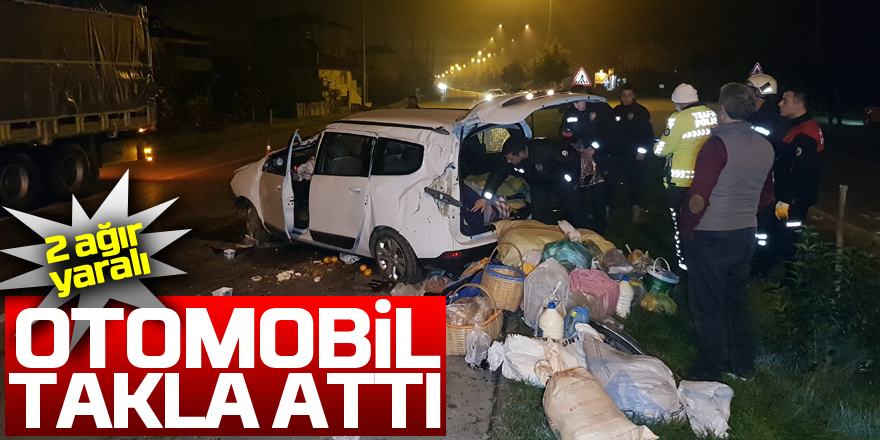 Samsun’da otomobil takla attı: 2 ağır yaralı