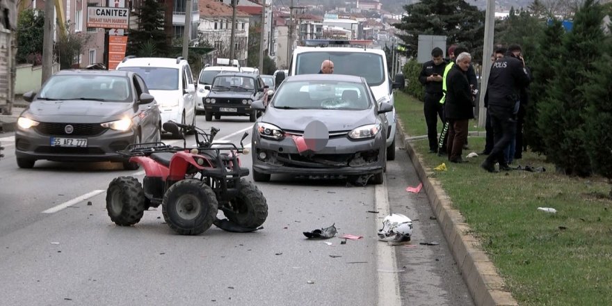 Otomobilin çarptığı ATV sürücüsü ağır yaralandı   