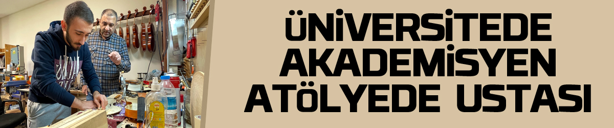 Üniversitede akademisyen atölyede enstrüman ustası