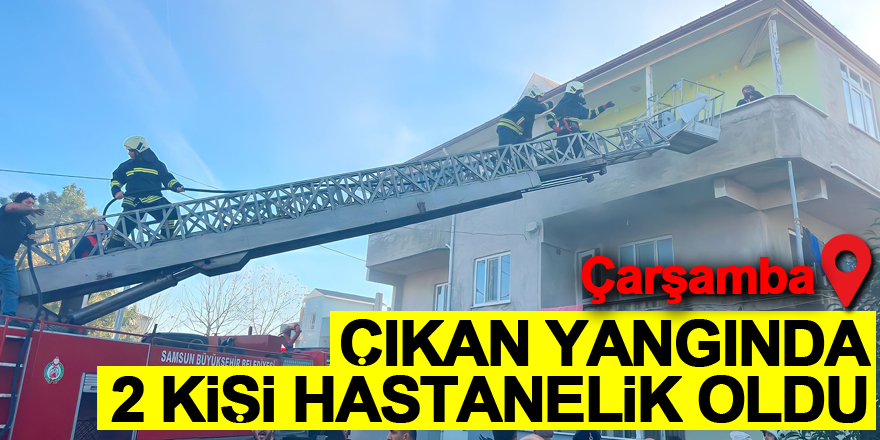 çıkan yangında 2 kişi hastanelik oldu