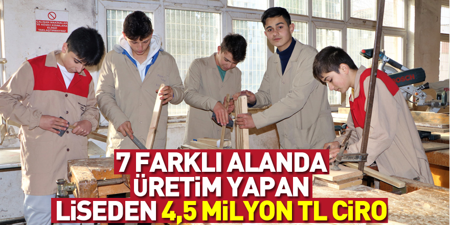 7 farklı alanda üretim yapan liseden 4,5 milyon TL ciro