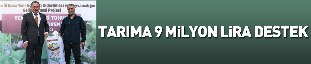 tarıma 9 milyon lira destek