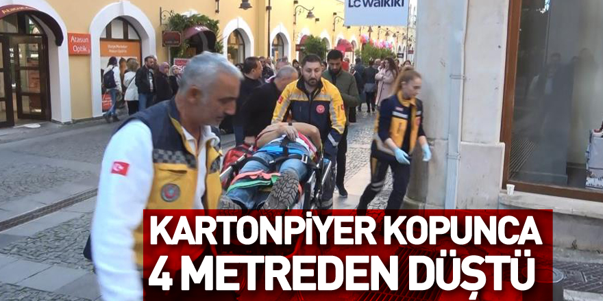 Bastığı kartonpiyer kopunca 4 metreden düştü