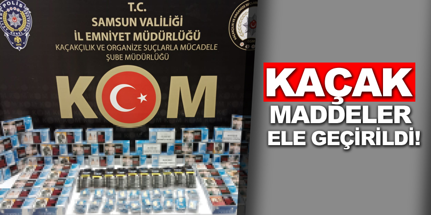 Samsun'da kaçak makaron, TAPDK bandrolü ve boş sigara paketleri ele geçirildi