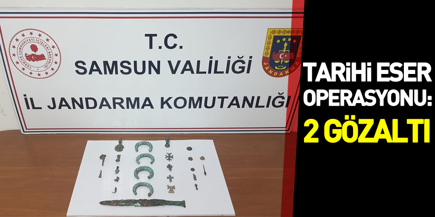 Samsun'da tarihi eser operasyonu: 2 gözaltı