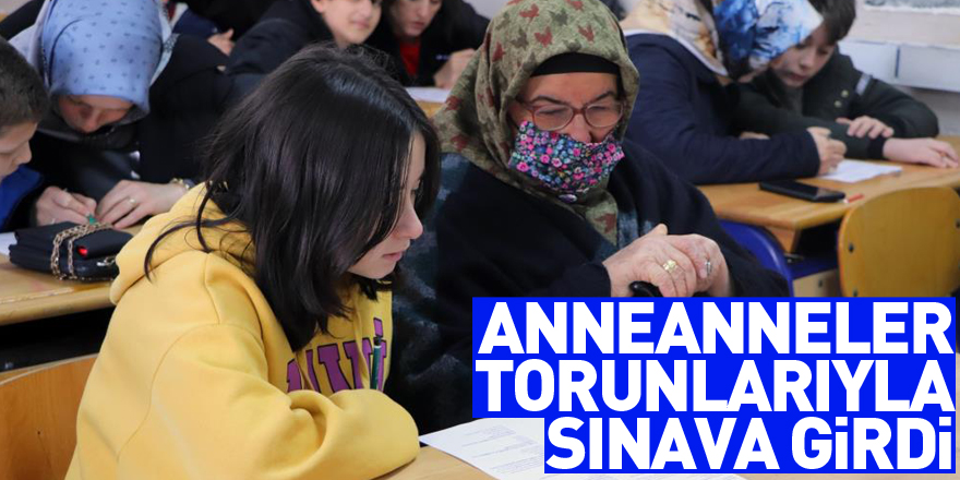 Anneanneler torunlarıyla aynı sırada sınava girdi