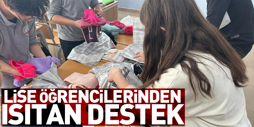 Samsun'da lise öğrencilerinden ısıtan destek