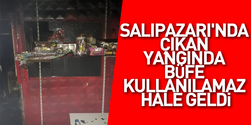 Salıpazarı'nda çıkan yangında büfe kullanılamaz hale geldi