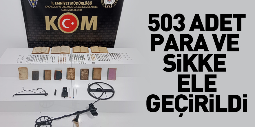 Samsun'da 503 adet altın para, sikke ve 12 adet el yazmalı kitap ele geçirildi