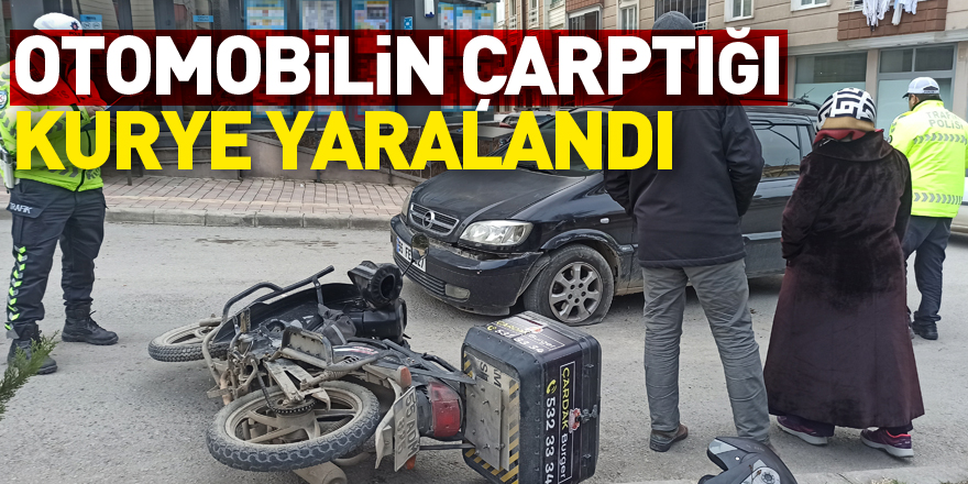 Otomobilin çarptığı kurye yaralandı