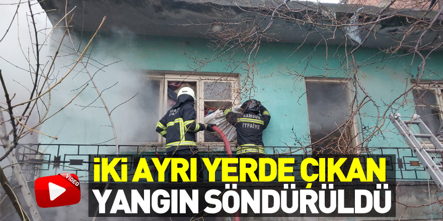 Samsun'un Bafra ilçesinde iki ayrı yerde çıkan yangın söndürüldü