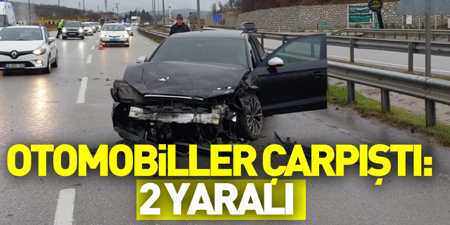 Otomobiller çarpıştı:2 yaralı