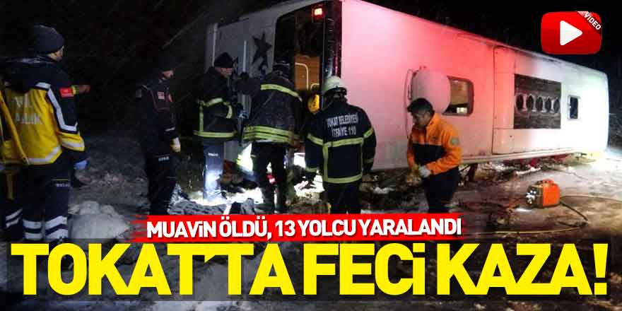 Kontrolden çıkan otobüs şarampole devrildi: Muavin öldü, 13 yolcu yaralandı