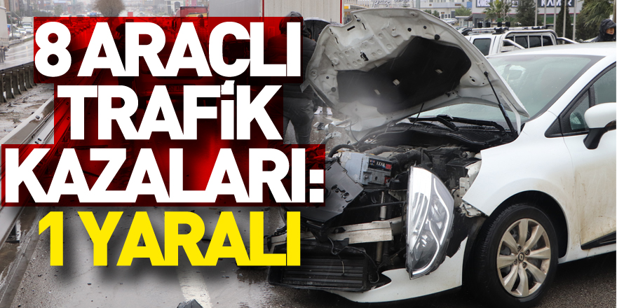 Samsun'da 8 araçlı trafik kazaları: 1 yaralı