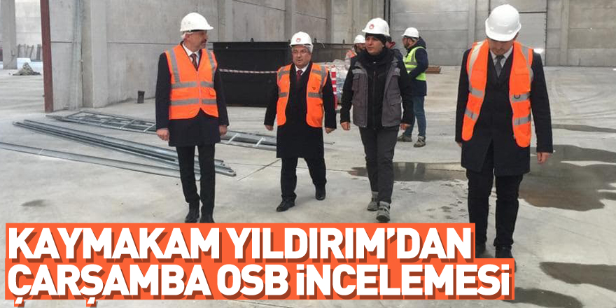 Kaymakam Yıldırım’dan ÇARŞAMBA OSB incelemesi