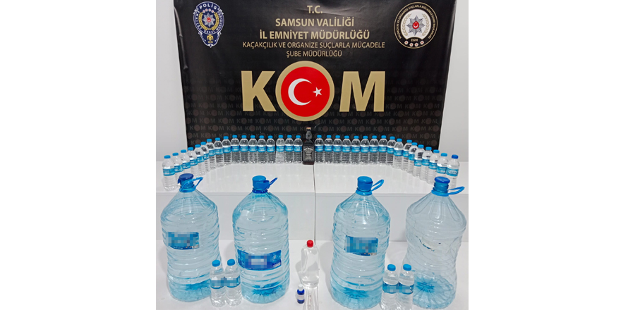 Samsun'da 79,5 litre sahte içki ele geçirildi