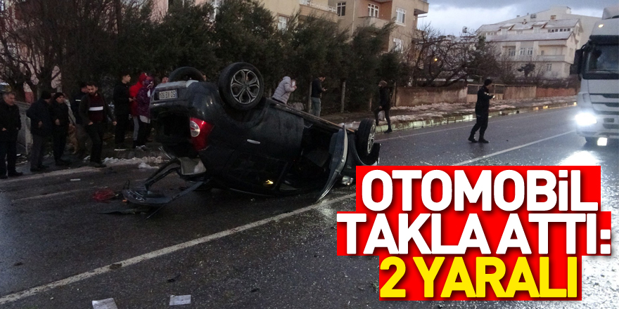 Otomobil karşı şeride geçip takla attı: 2 yaralı