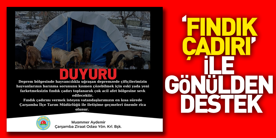 ‘FINDIK ÇADIRI’ İLE GÖNÜLDEN DESTEK