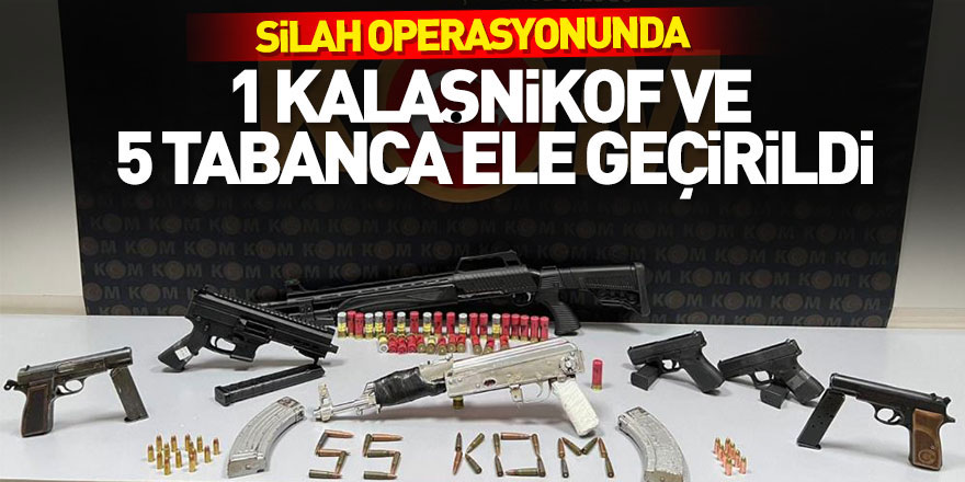 Samsun'da silah operasyonunda 1 Kalaşnikof ve 5 tabanca ele geçirildi: 2 gözaltı