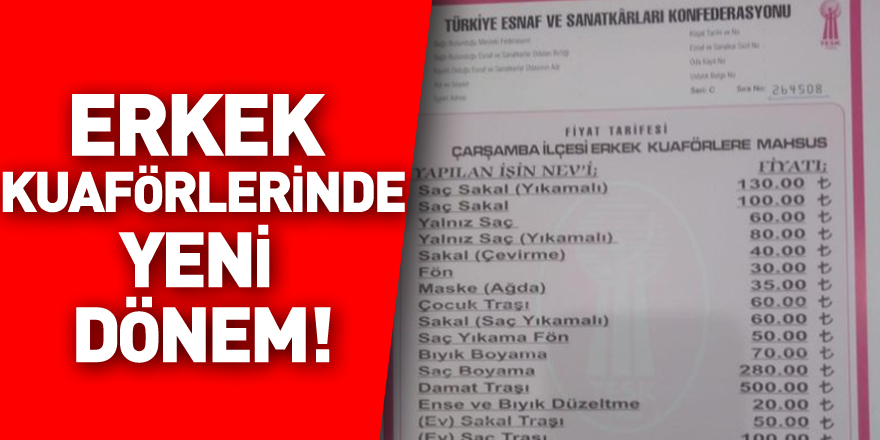 ERKEK KUAFÖRLERİNDE YENİ DÖNEM!